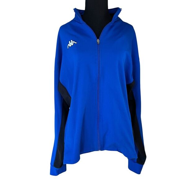Vintage Kappa Men's Full-zip Blue/Black Embroidered Logo Full Zip Jacket Size-L - Picture 2 of 6